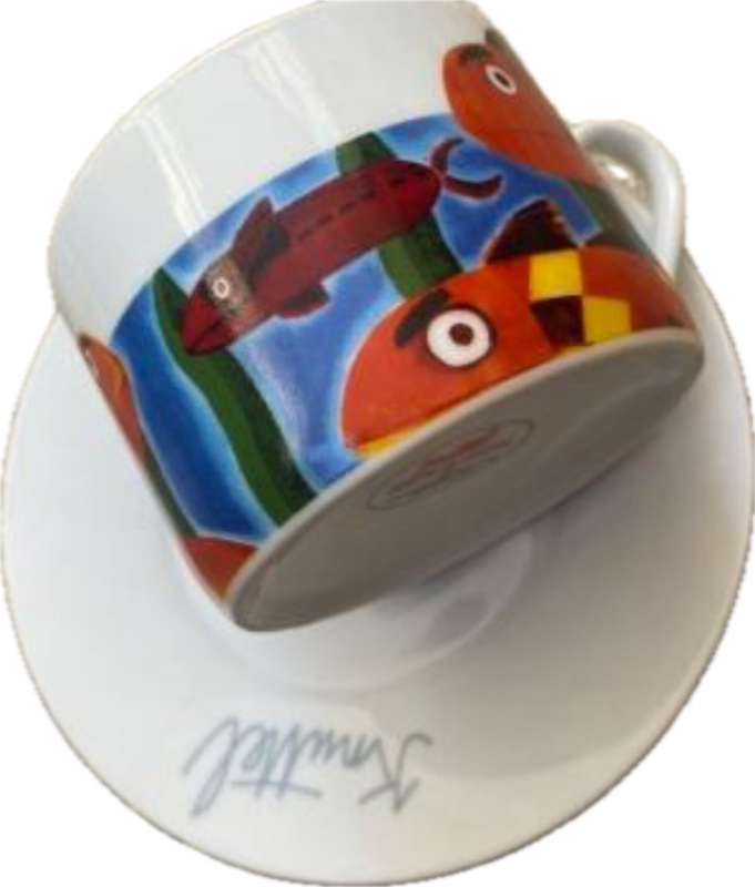 The knuttel Tipperary Crystal espresso cup and saucer fish