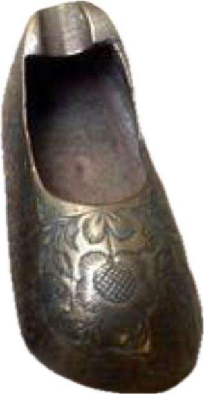 Vintage brass shoe ashtray pair