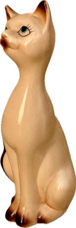 Vintage Palcon long neck siamese porcelain cat figure