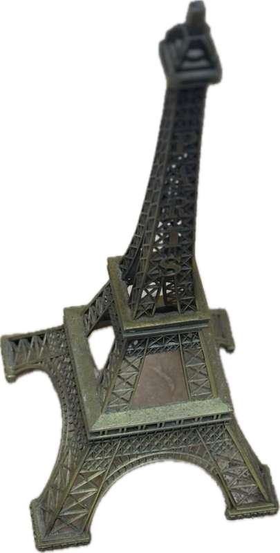 Vintage Eiffel Tower large Paris architecture brass tone metal 38 cm