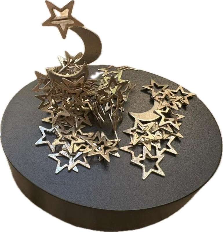 Vintage magnetic art paper weight stars and moon