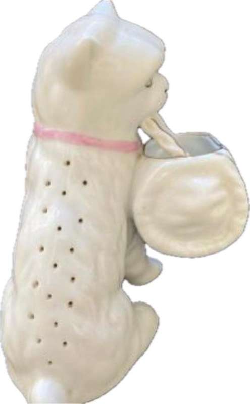 vintage collectable ceramic cat with coin purse made by Coimbra SP Portugal toothpick holder
