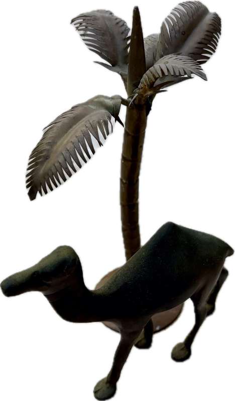 Vintage brass palm tree brass camel pair