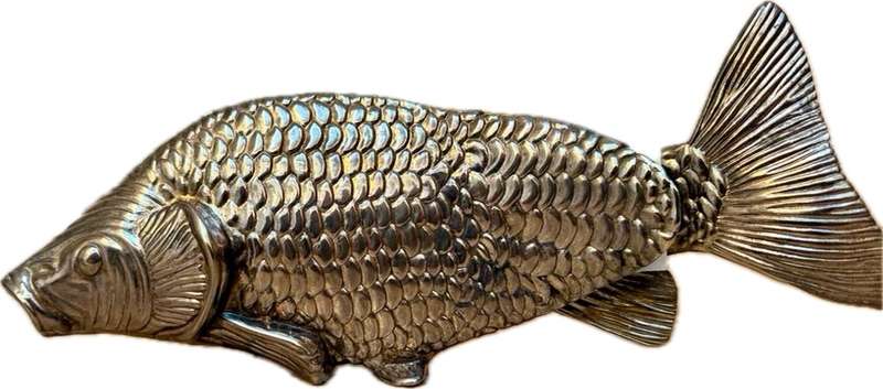 Vintage koi fish napkin holder silver plate letter holder