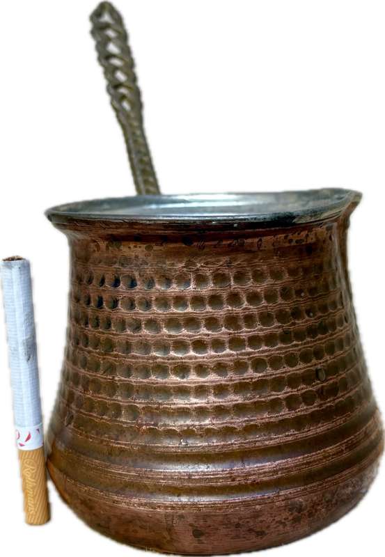 antique hammered copper Arabic Turkish coffee pot kettle ladle pourer briki ibrik 400ml