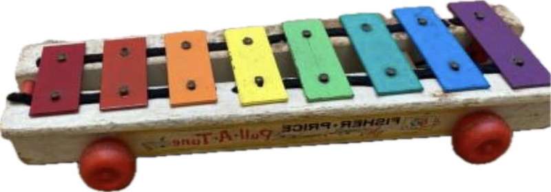 vintage fisher price pull a tune no 870 Xylophone , made in the USA