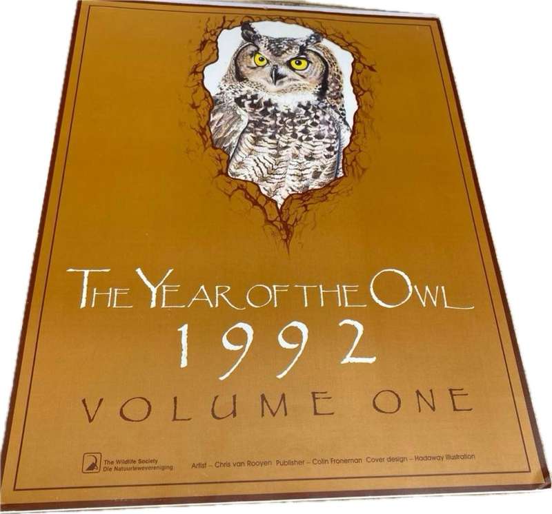 Vintage owl print poster prints  lot of 6 by Chris van Rooyen , 1992