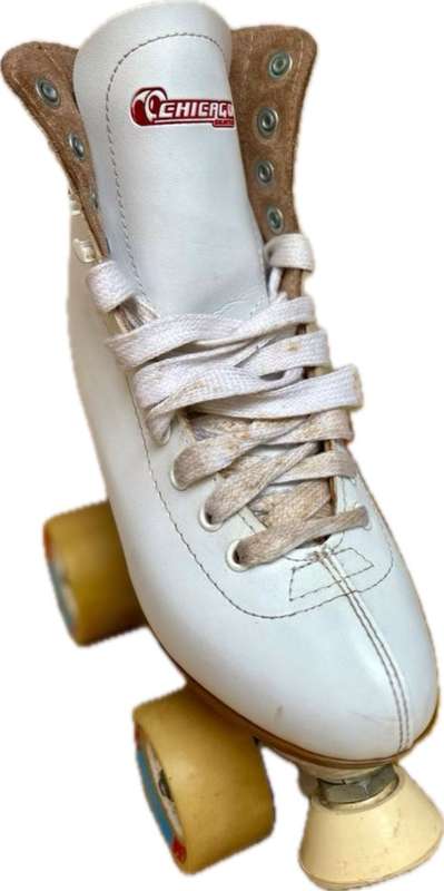 Vintage chigago roller skates premium 4 wheeler white leather ladies us 6 eur 37