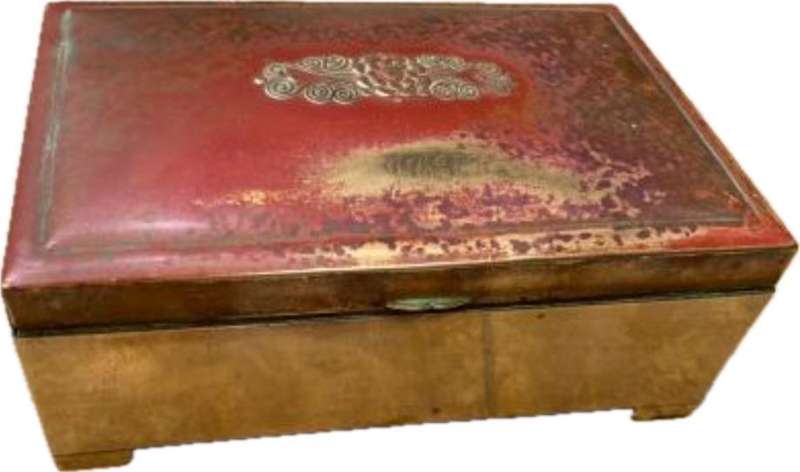 vintage WMF footed brass box no 72 trinket box engraved