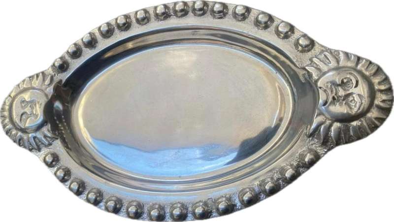 Vintage oval snack tray sun made in Mexico aluminium