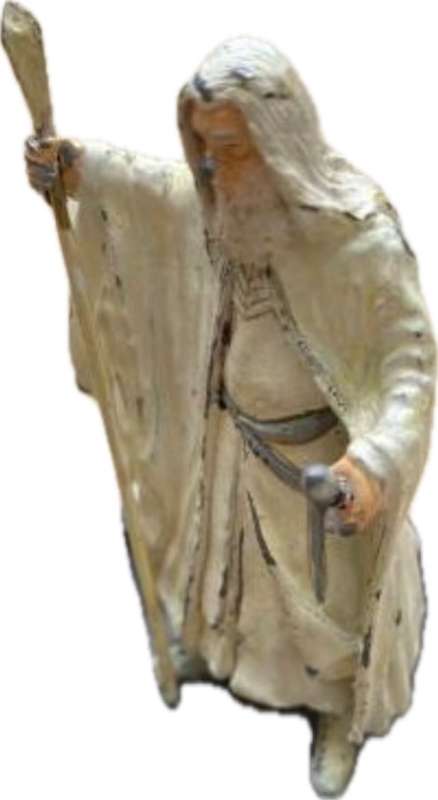 Gandalf the white nlp 2003 Lord of the rings figure on wood pedestal