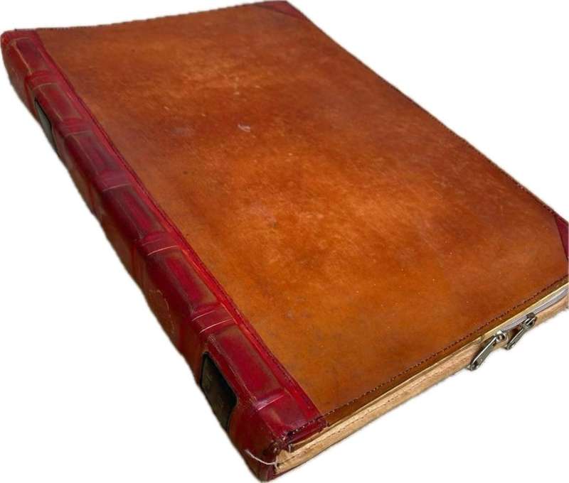 Vintage Bookbook twelve south journal cover lap top cover red and brown leather