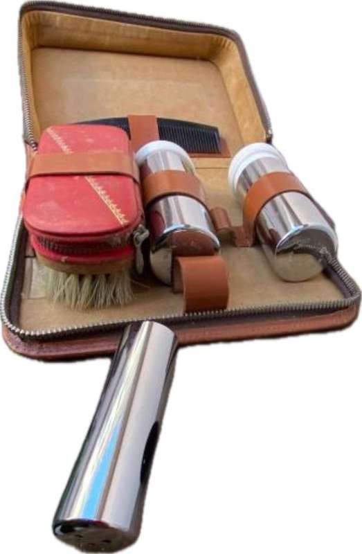 mens vintage grooming set labeled G C