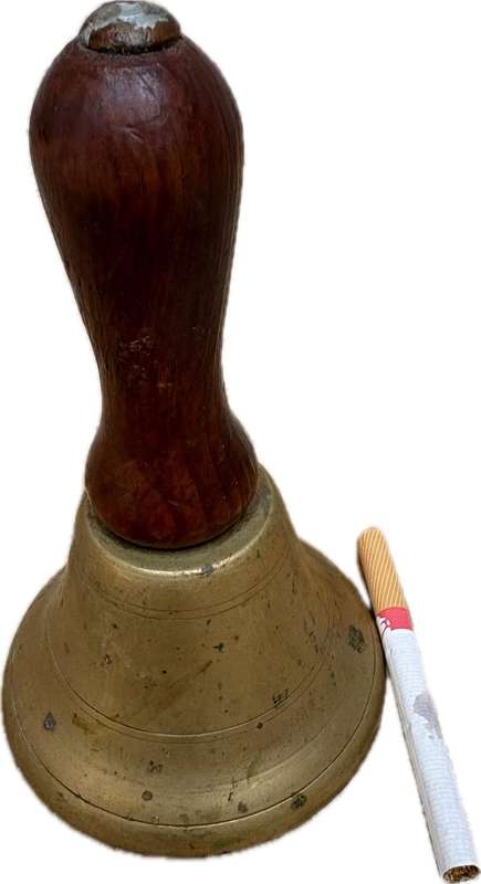 Vintage brass school bell 15 cm