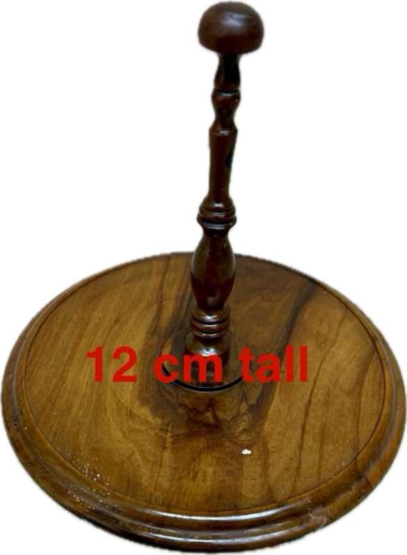 wig stand treen exotic wood turned Antique