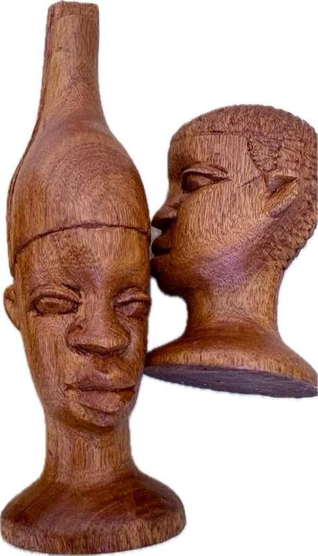 African tribe wood bust lot of 5