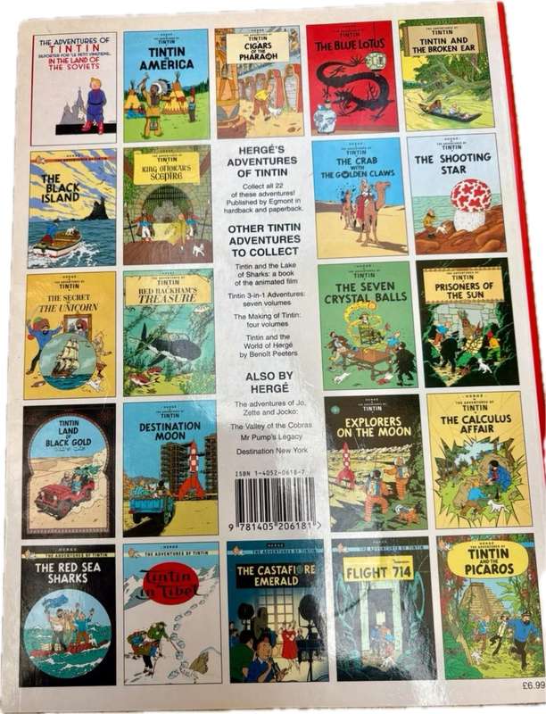 Vintage Tin tin book  , the black island , Herge , Edmont