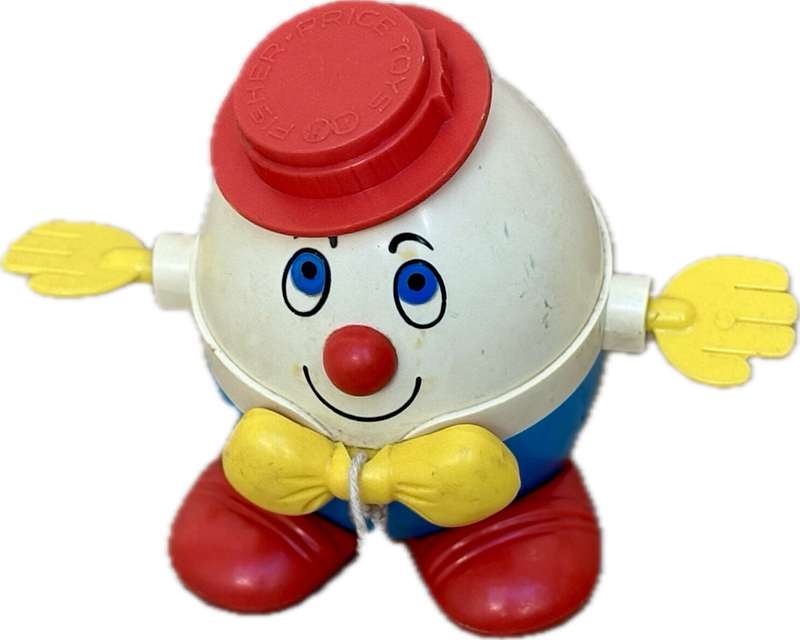 Vintage fisher price Humpty Dumpty no 736 pull toy egg