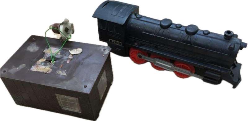 old battery power train pvc and building , tlc