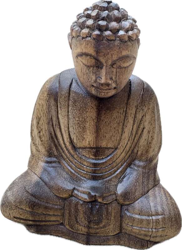 Sitting wood Buddha