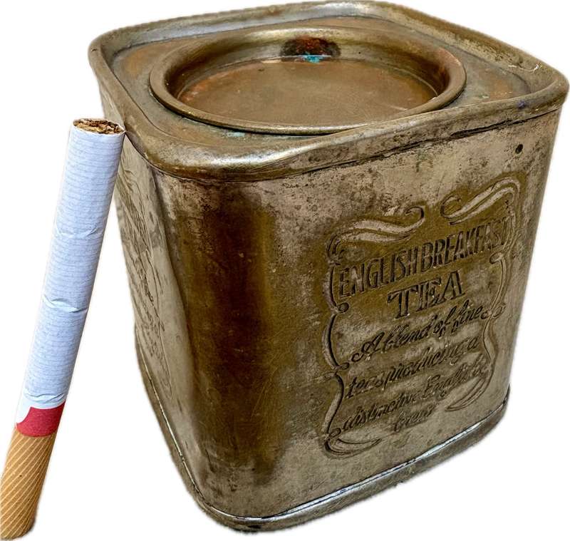 vintage brass english breakfast tea canister tin