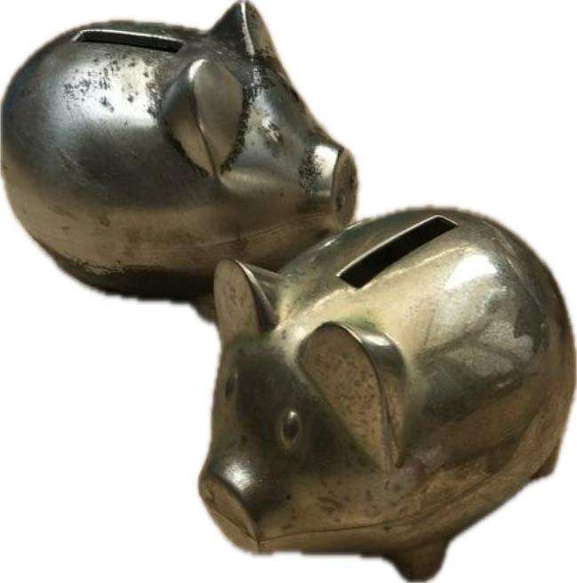 lot of 3 piggy banks , money boxes , non magnetic