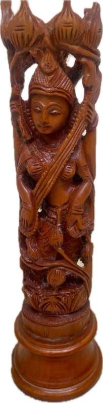 Vintage Standing Radha Krishna wood carving Indian statue 20cm
