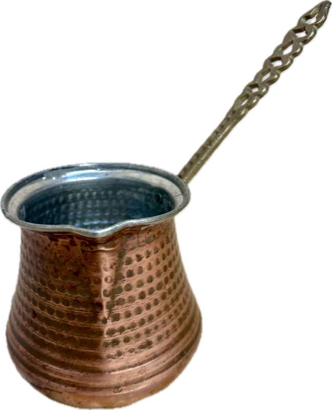 antique hammered copper Arabic Turkish coffee pot kettle ladle pourer briki ibrik 400ml