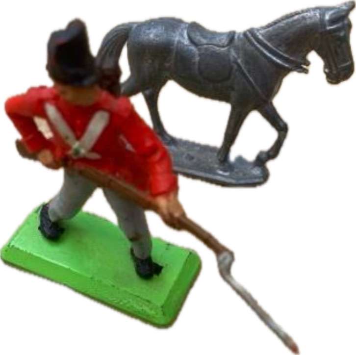 vintage deetail british soldier with lead horse
