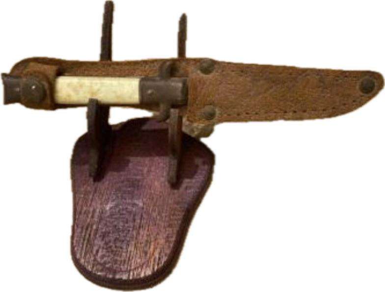 vintage pocket knife German with leather belt pouch sheath