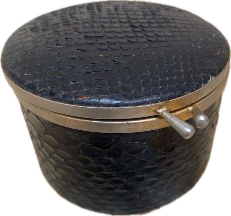 Antique snake skin  snakeskin trinket box ring box
