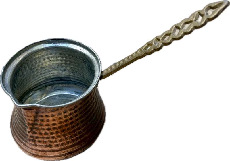 antique hammered copper Arabic Turkish coffee pot kettle ladle pourer briki ibrik 400ml
