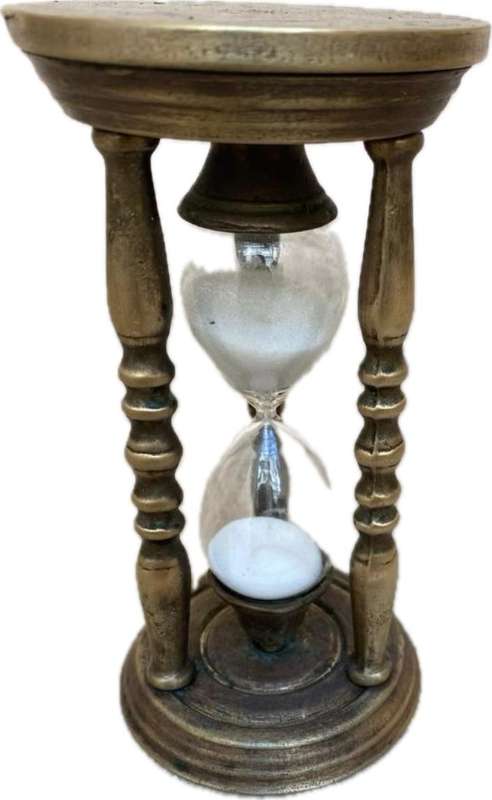 Vintage brass 5 minute hourglass