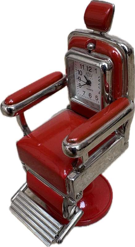 Vintage barber chair Altav miniature clock desk top