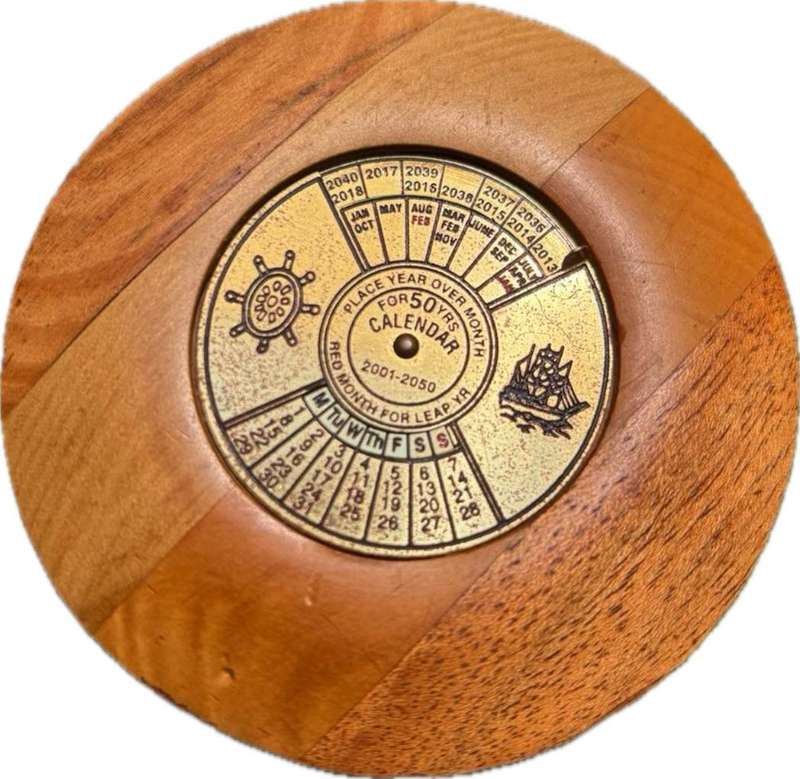 Vintage 50 year perpetual desk calendar 2001-2050 paper weight