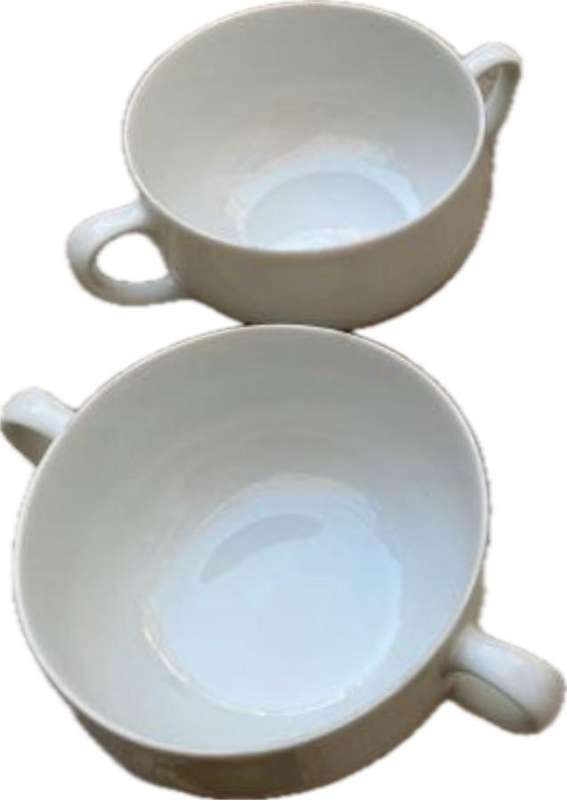 vintage Thomas Germany soup bowls set of 4 with a nikko fine bone china double handle