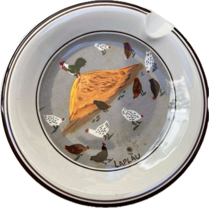 Vintage Villeroy & Boch porcelain ashtray trinket plate rooster chicken Gerard Laplau