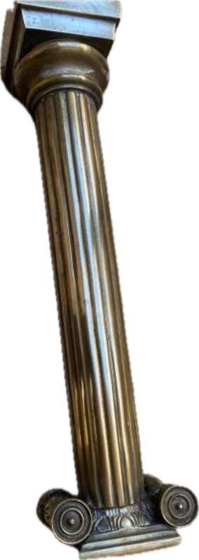 pair of antique corinthian column pillar heavy brass candle holders 45 cm