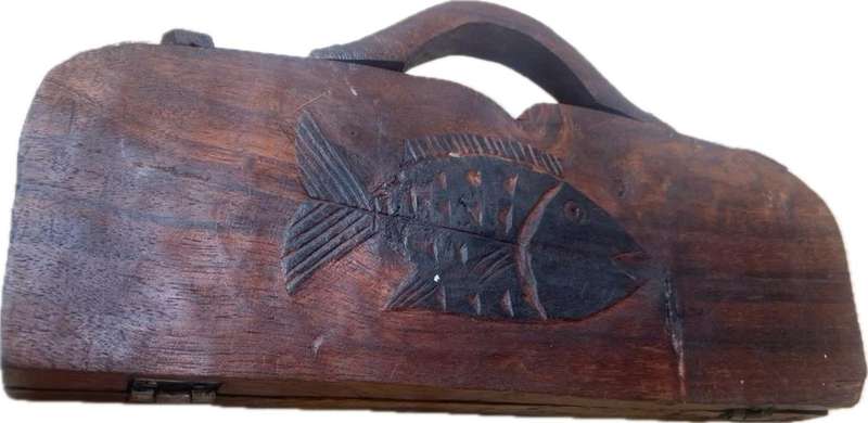 Vintage hand carved wood Mancala Bao African game board