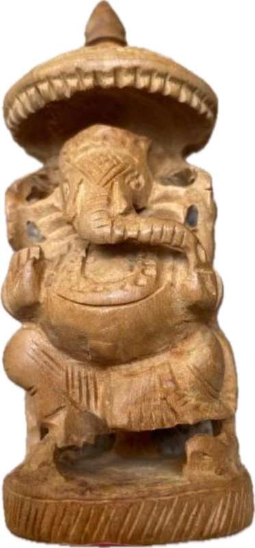Ganesh wood hand carved Ganesha statue sculpture figure elephant god