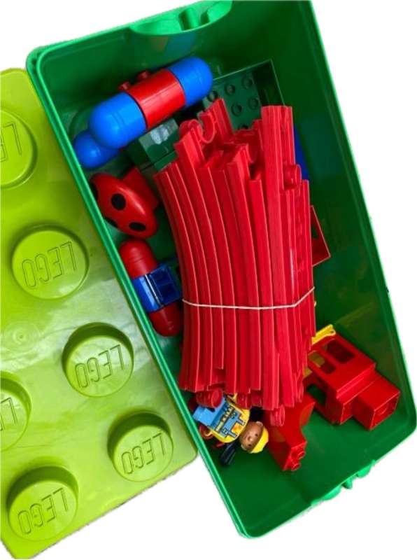 lego duplo randum train lot in storage brick case