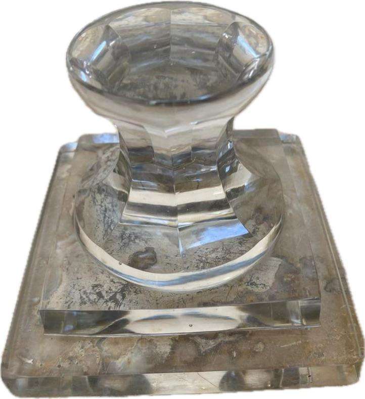 Vintage cut glass paperweight pedestal
