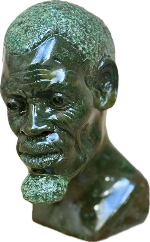 Original Verdite Shona Bust Large Stone Sculpture of elder tribal man