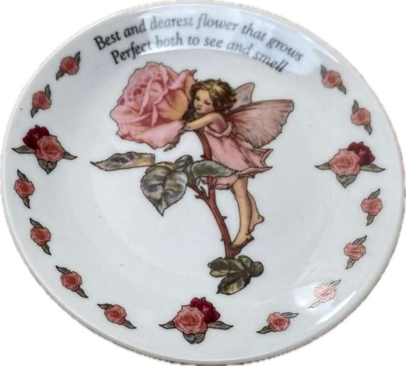 Flower fairies pin dish the rose fairy Collectable mini plate 2007