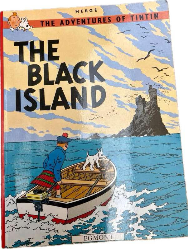 Vintage Tin tin book  , the black island , Herge , Edmont