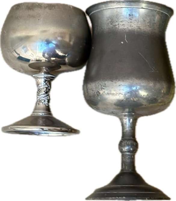 vintage valero goblet pair grapevine stem , with 2 taller goblet  lot