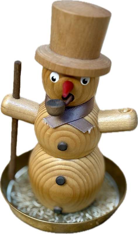Vintage German wood incense smoking snowman