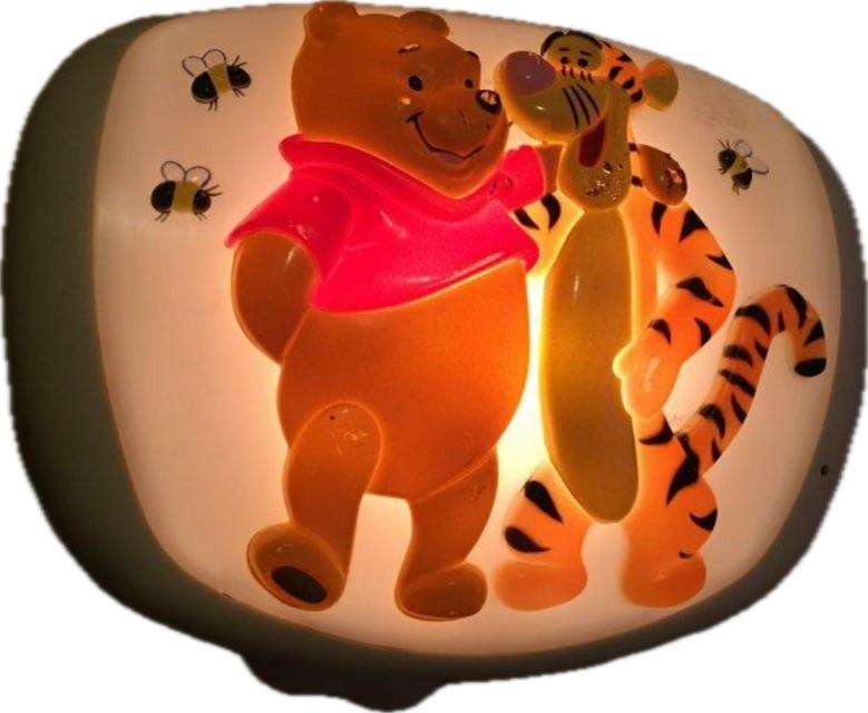 Winnie the Pooh and Tigger Disney Night Light for Baby Crib 1997 , crib mounting disc