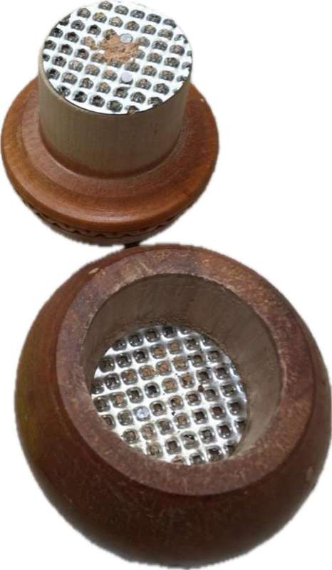 vintage primitive antique country kitchen wooden nutmeg grinder drone