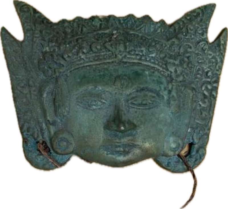Vintage Bronze  wall mask goddess SITA / asian  wall decor courage and Purity